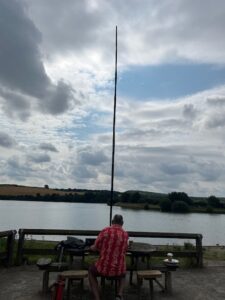 view over lake with antenna 