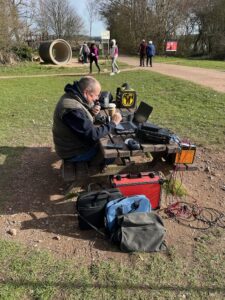 Paul operating on HF using the Yaesu and Mag Loop on our first POTA Activation of 2025